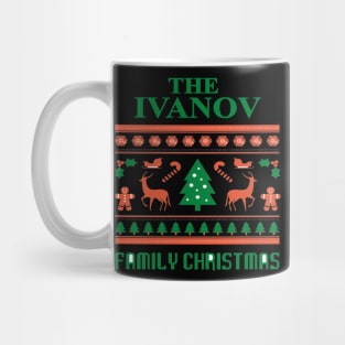 Family Christmas - Groovy Christmas IVANOV family, Family Christmas T-shirt, Pjama T-shirt Mug